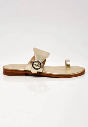 Women's Barcelona Slip On Sandal In Gold Metallic Contoured Footbed