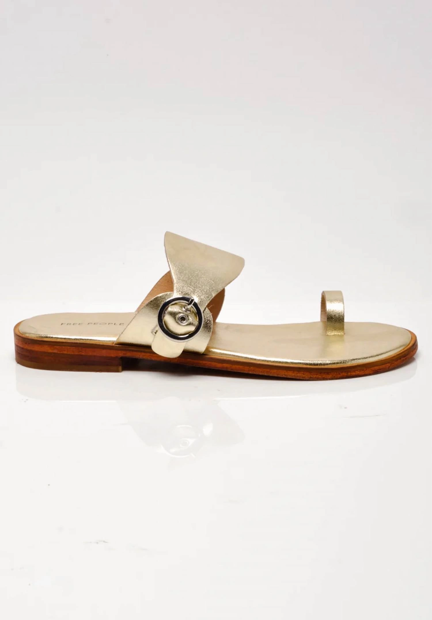 Women's Barcelona Slip On Sandal In Gold Metallic Vacation Shoes