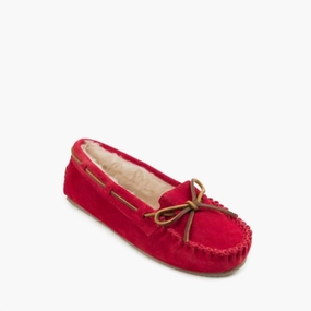 Instant Slip On Trendy Look Women's Cally Moccasin Slipper In Cherry
