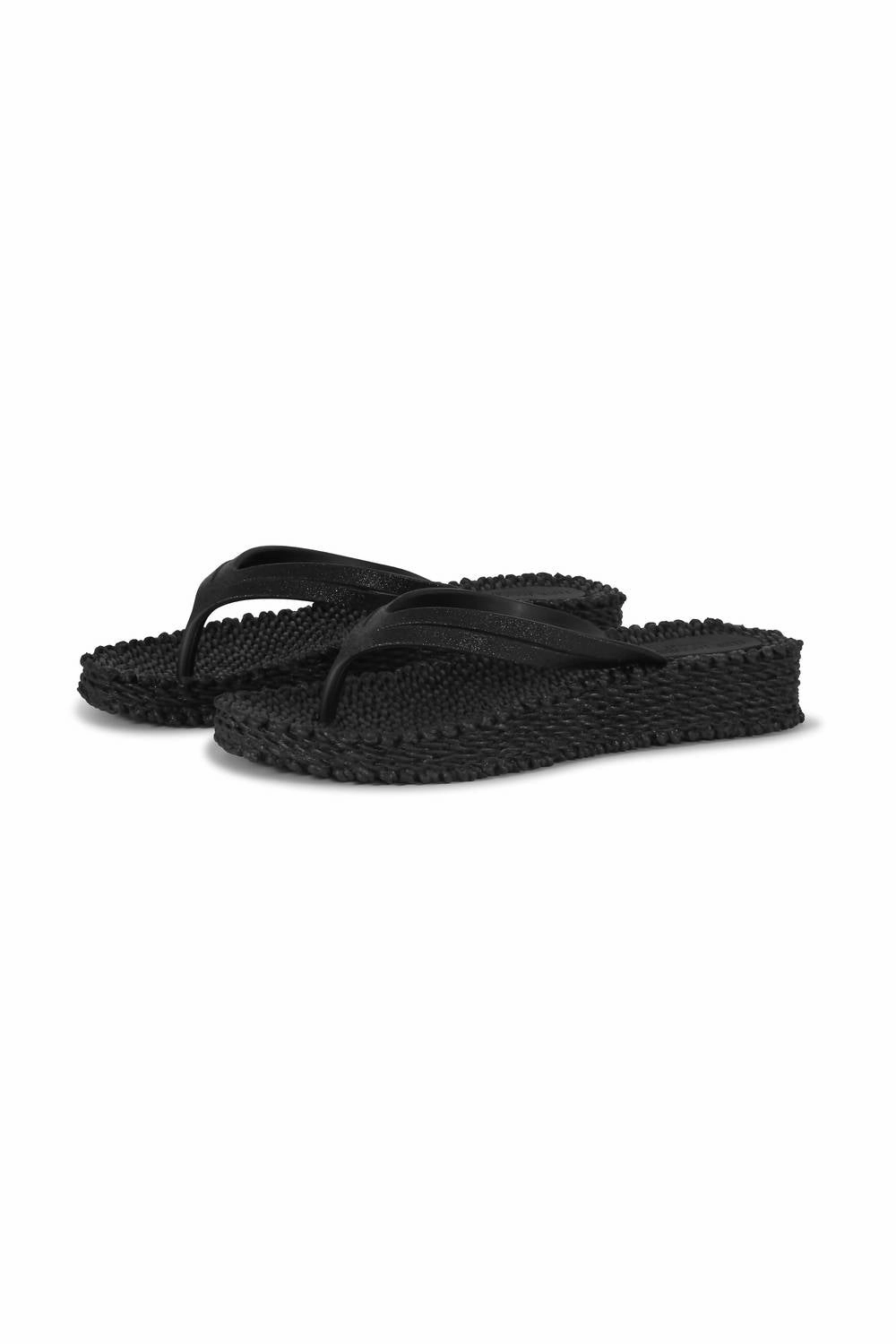 Casual Comfort Women's Cheerful Platform Flip Flops In Black