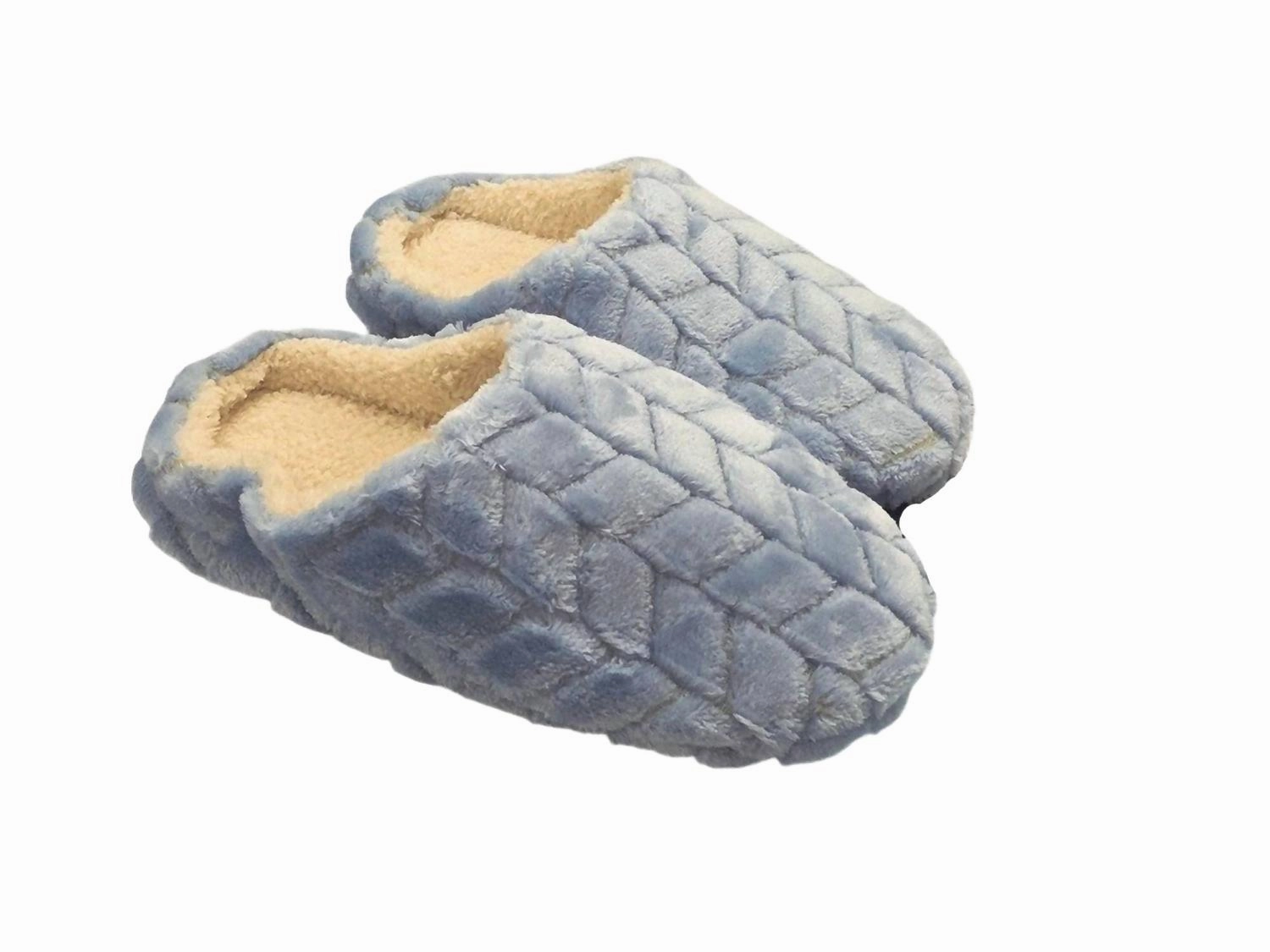 Relaxed Fit Shoes Anti mold Women's Chevron Fur Hoodback Slippers In Bonnie Blue