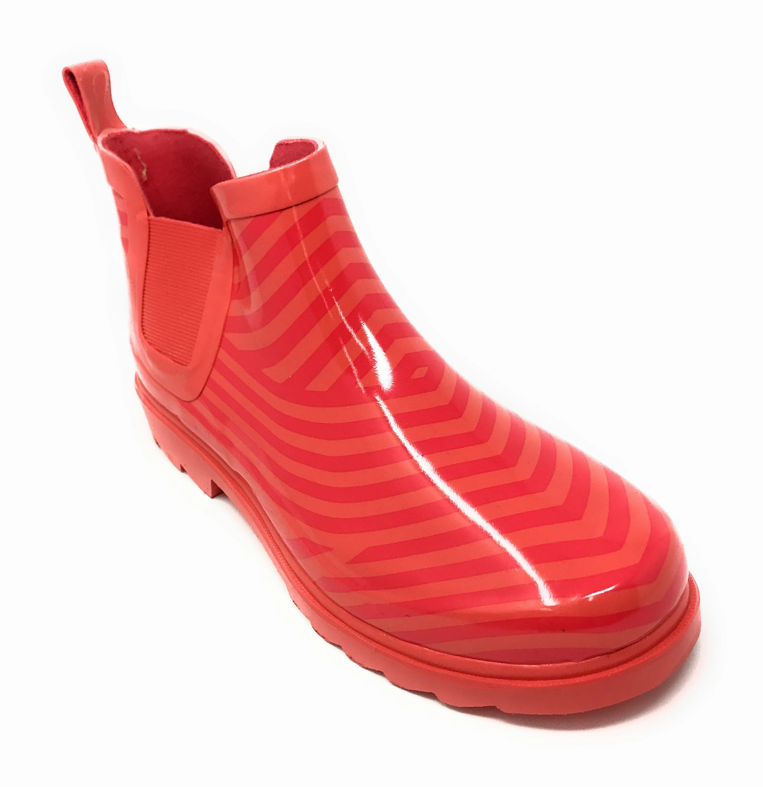 Women's Chevron Print Rubber Rain Shoes SlipResistant