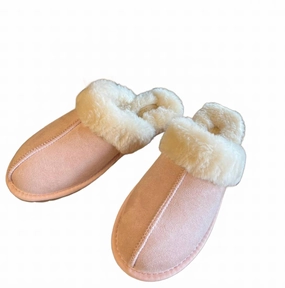 Women's Chill Soft Suede Slippers In Pink Beach Walking Slip Fit Comfort