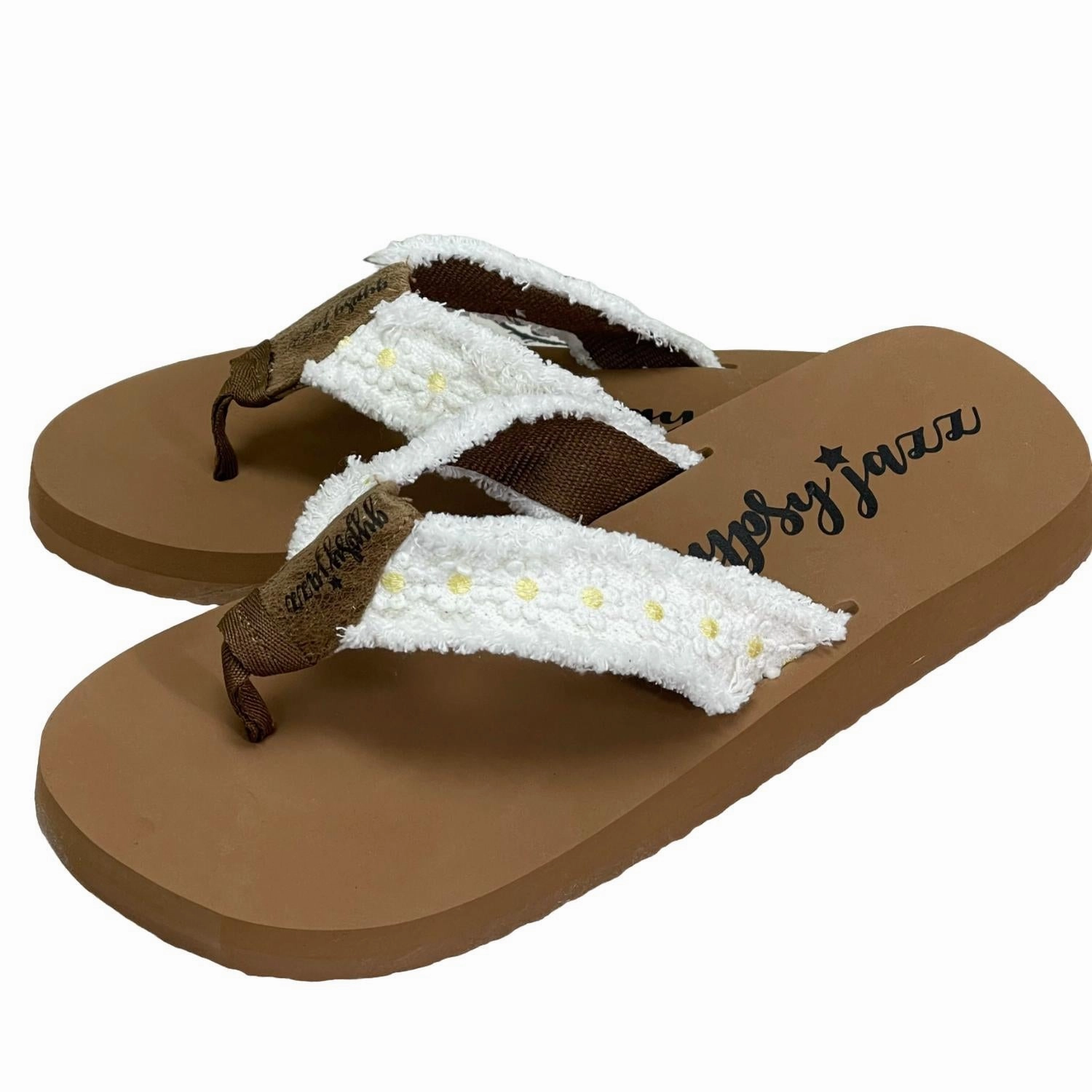 Women's Daisies Flip-Flop In White/black SlipOn