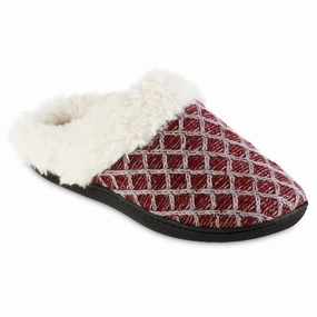 Women's Diamond Sweater Knit Hoodback Slipper In Garnet Wide fit Relaxation Mode