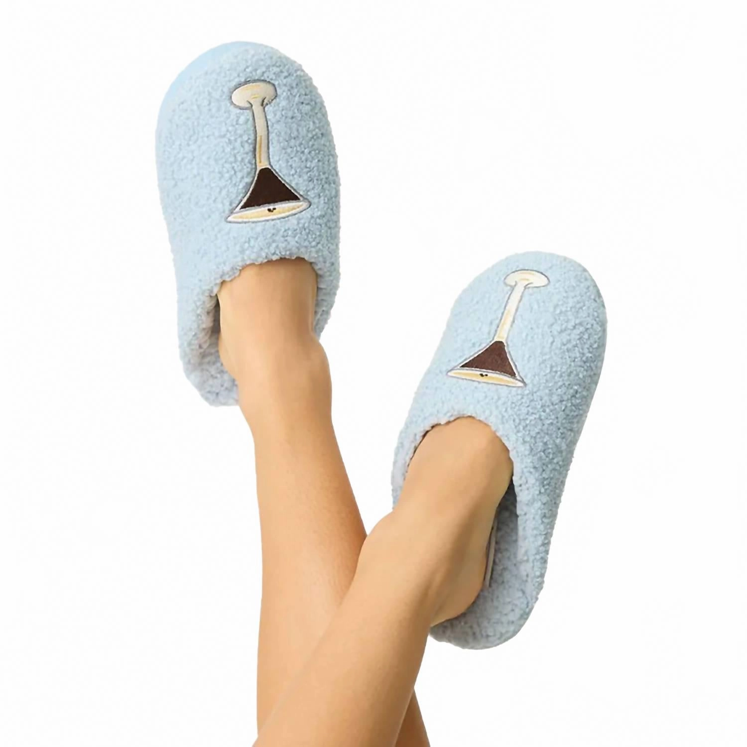 Sweat Wicking Comfort Strap Women's Espresso Martini Slippers In Bluestone