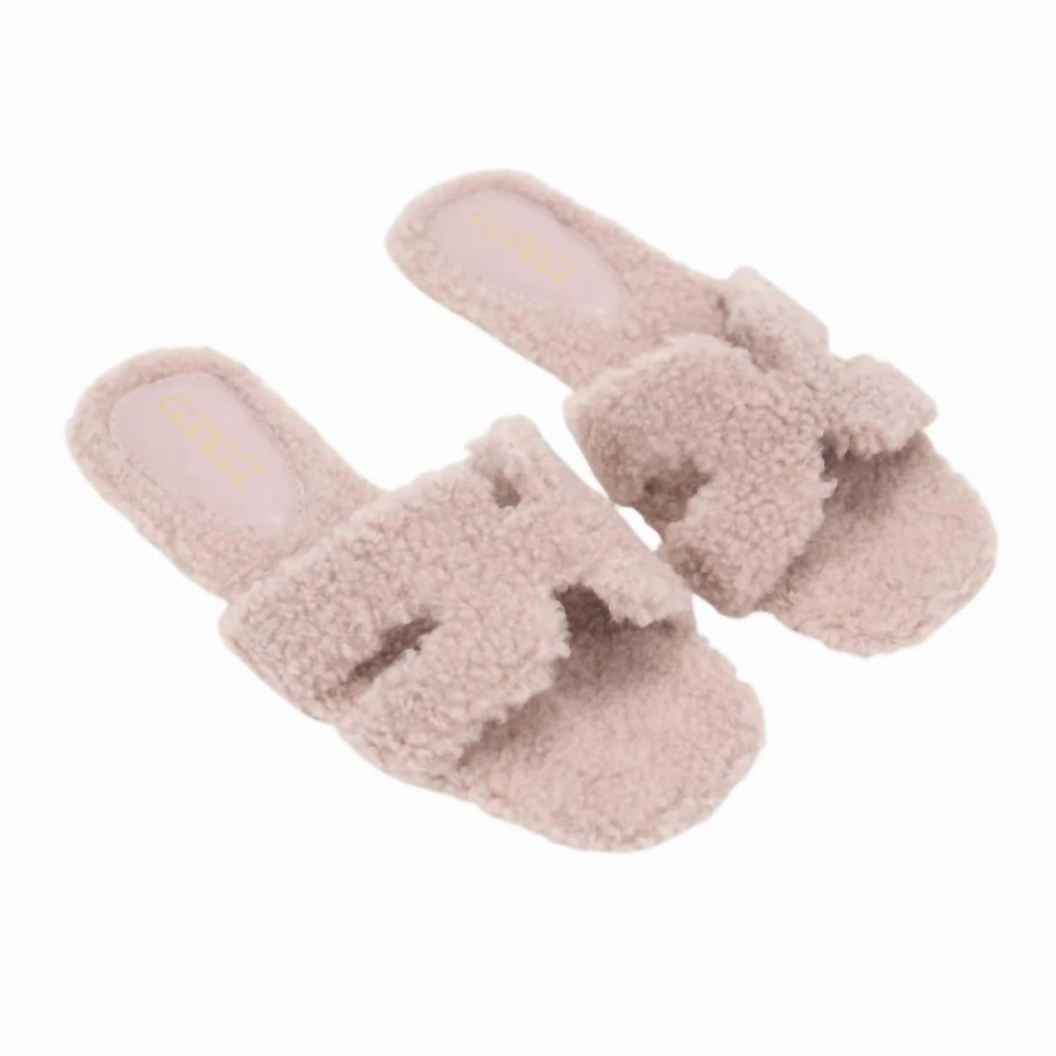 Women's Fur H-Shaped Slide In Mauve Relaxed Vibes