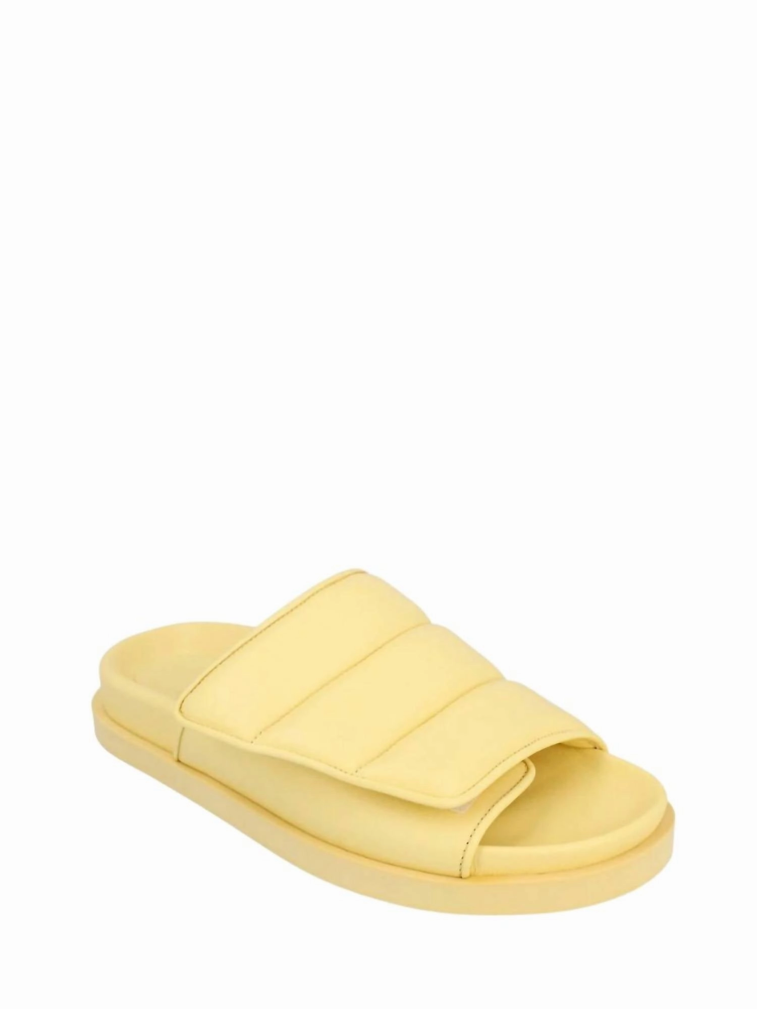 Women's Gia 3 Padded Leather Slides In Butter Stain Resistant Flexible Design
