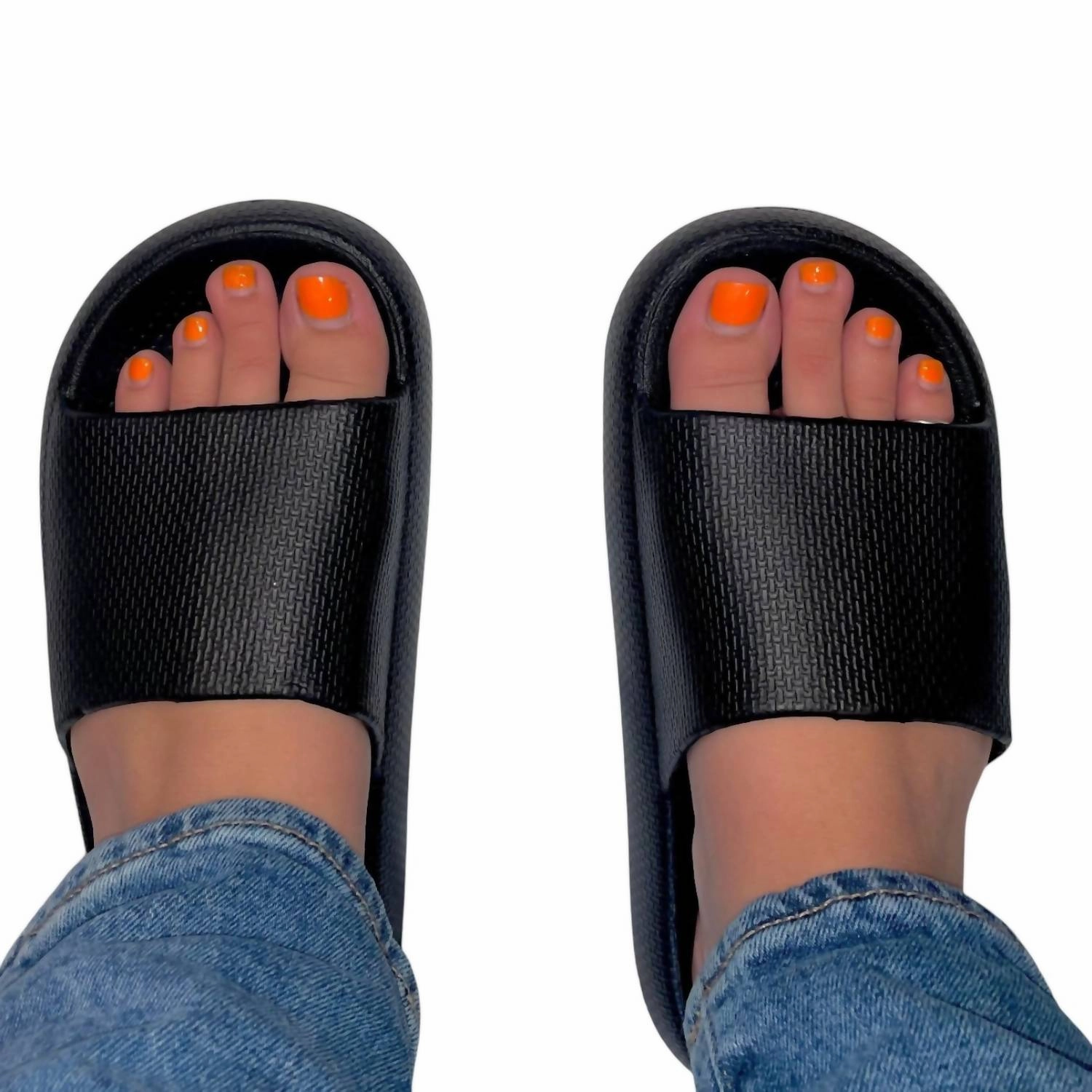 Comfortable Relax Fit Multi Directional Flexibility Women's Hey Girl Slides In Black