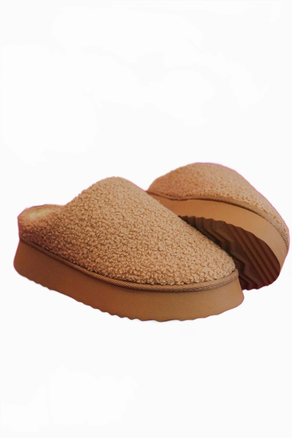 Heel counter Women's Icee Sherpa House Slippers In Tan