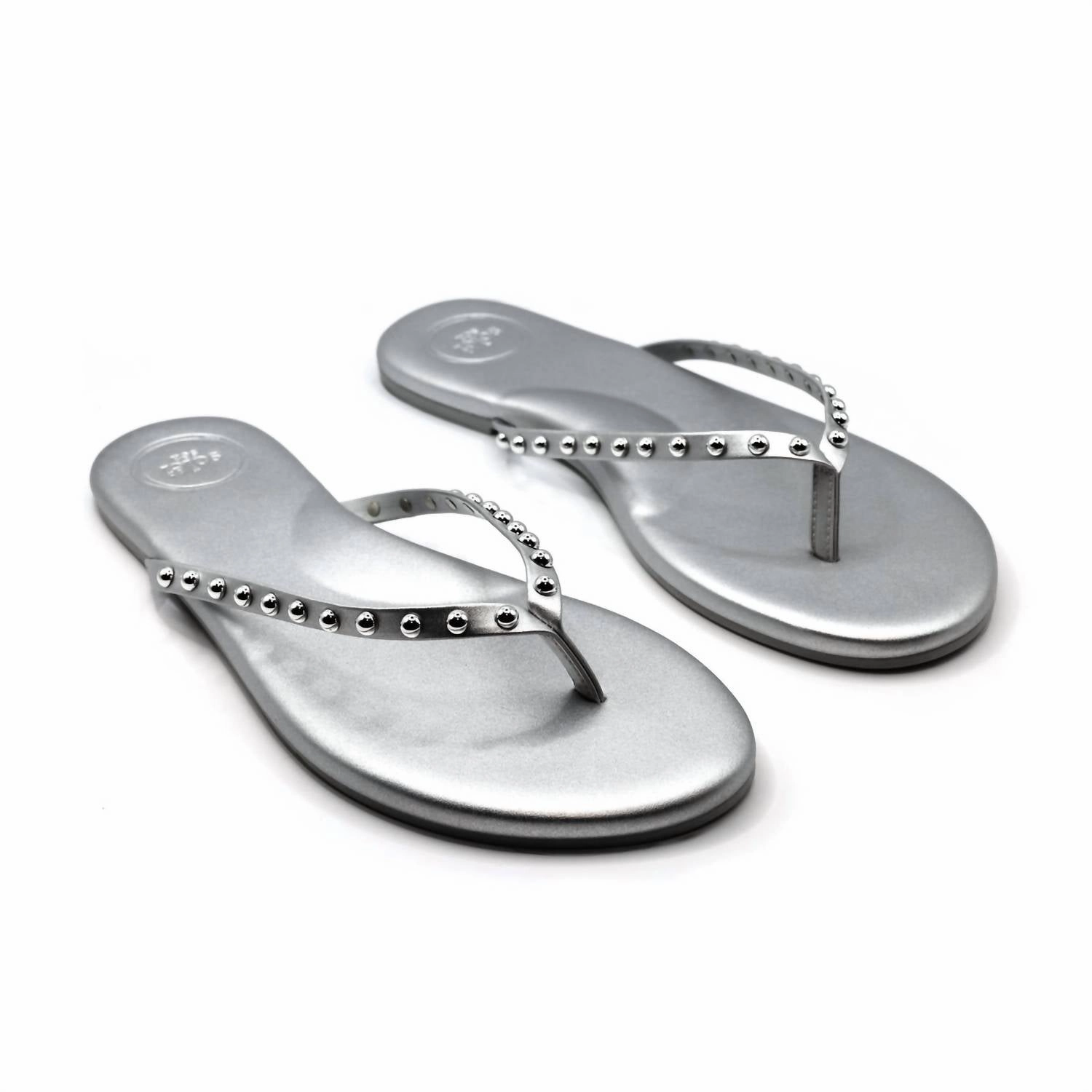 Reliable Design Women's Indie Soho Silver With Studs Flip Flop