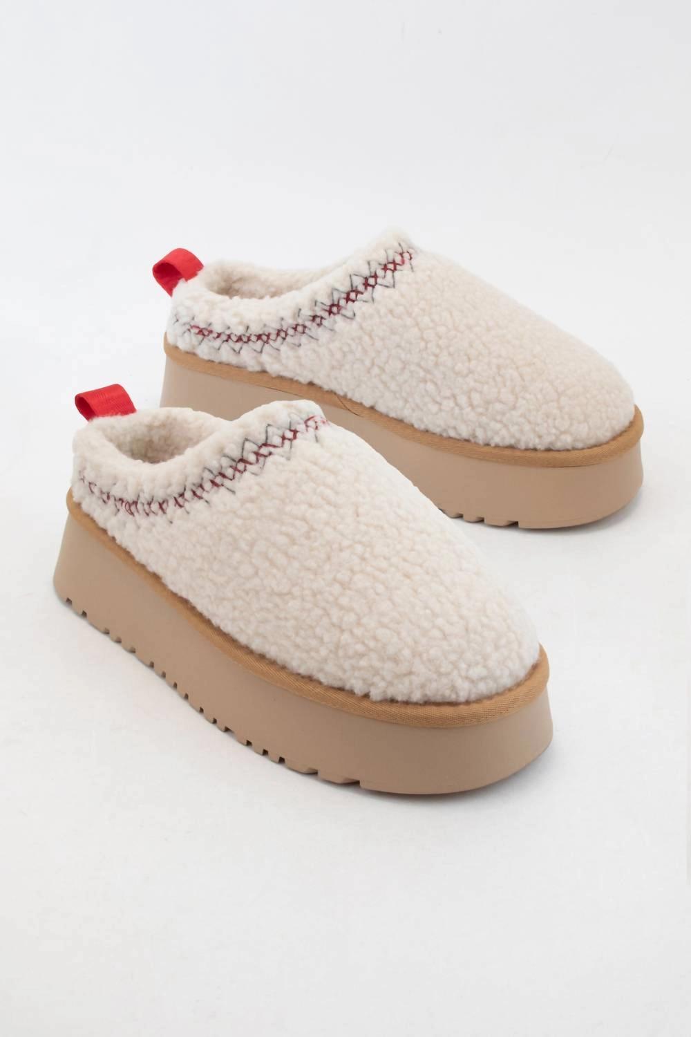 Easy Beach Slip Women's Isaac Platform Sherpa Slipper In Off White
