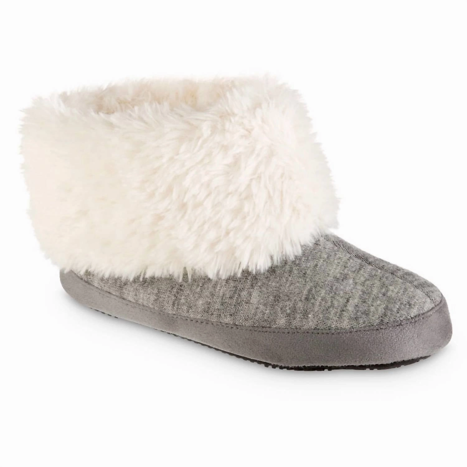 Minimalist Look Stay Relaxed Women's Knit Marisol Boot Eco Comfort Slipper In Heathered Gray