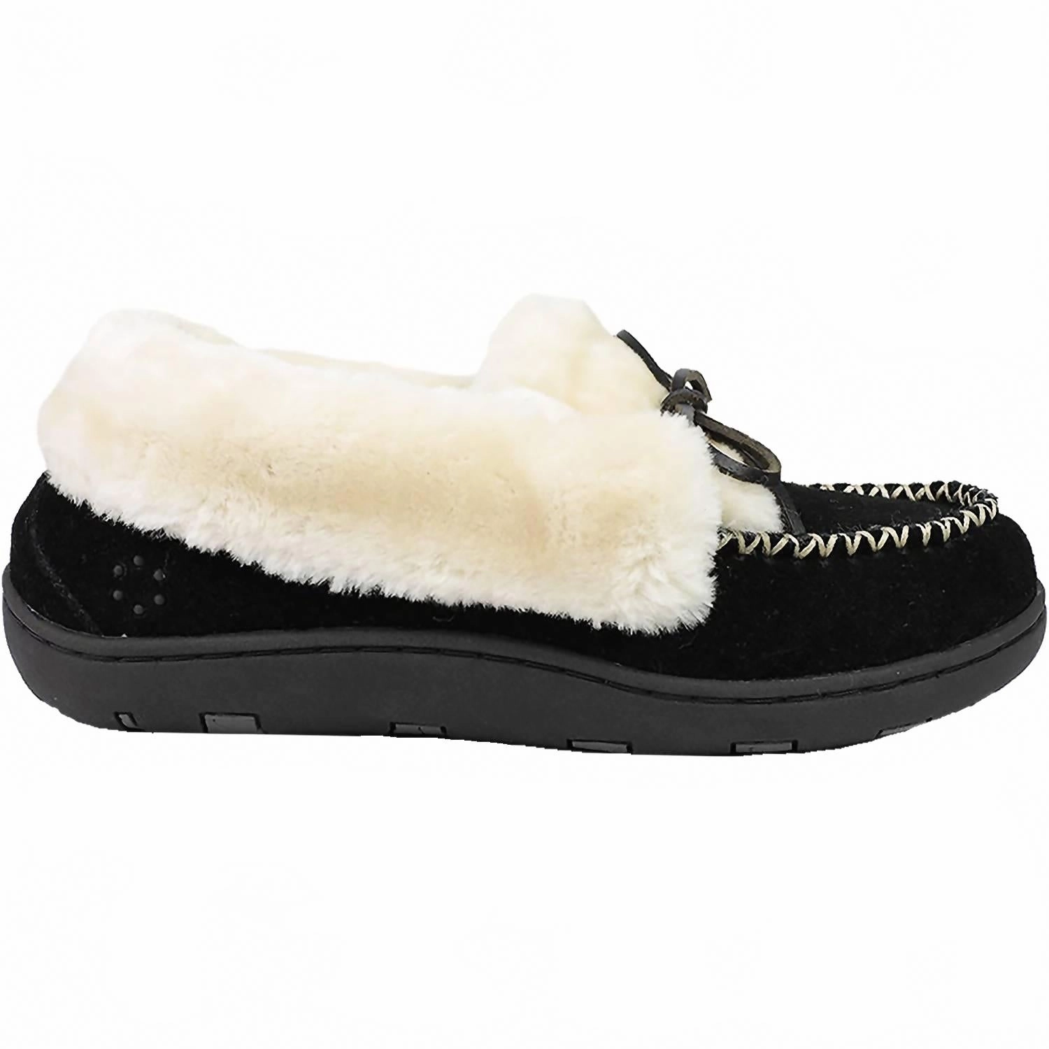 Flexible Soles Women's Laurin Suede Casual Moccasin Slipper In Black