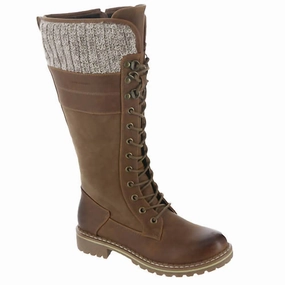 Women's Lucy Tall Boots In Tan lace up closure Dry Interior