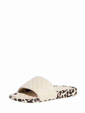 Loose Fit Slip Fit Women's Lusso Slides In Parchment/leopard