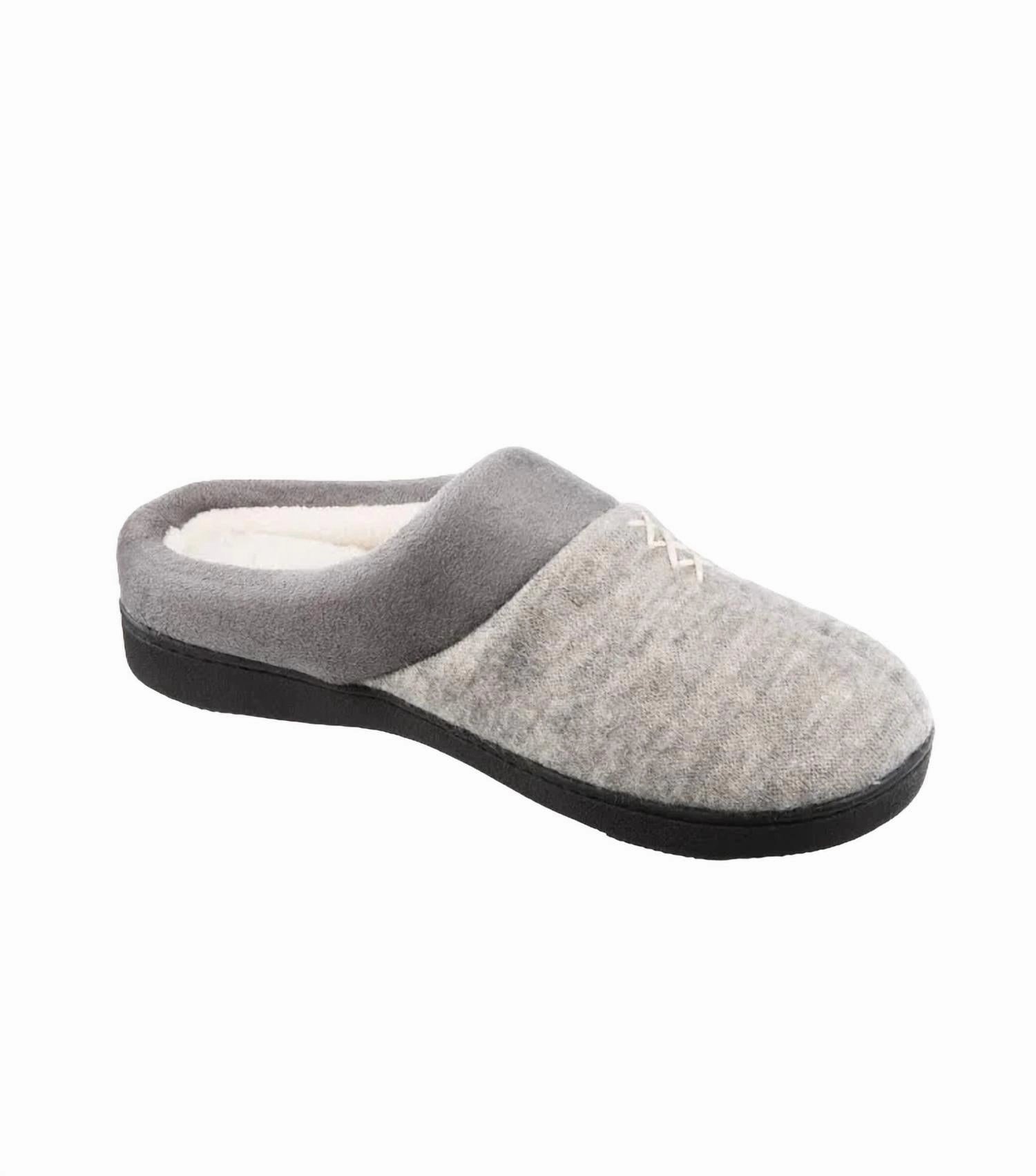 Women's Marisol Microsuede Hoodback Slipper In Heather Traction Elastic Straps