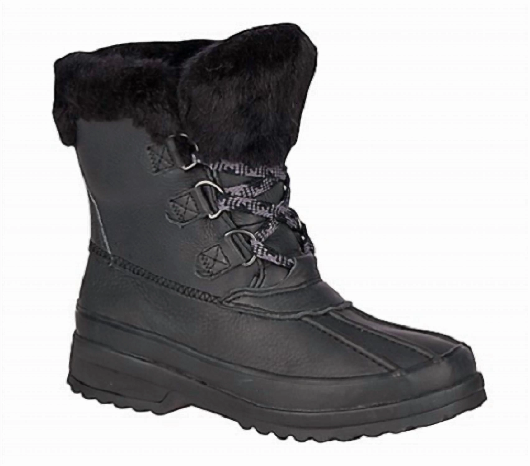 Women's Meritime Winter Boots In Black Solid Stitching Weekend Ready