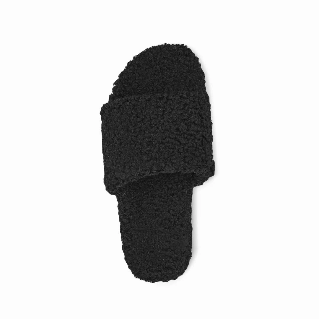 Women's No Boundaries Sherpa Slides (SLF5114WPL BLK) Versatile Footwear Memory Foam