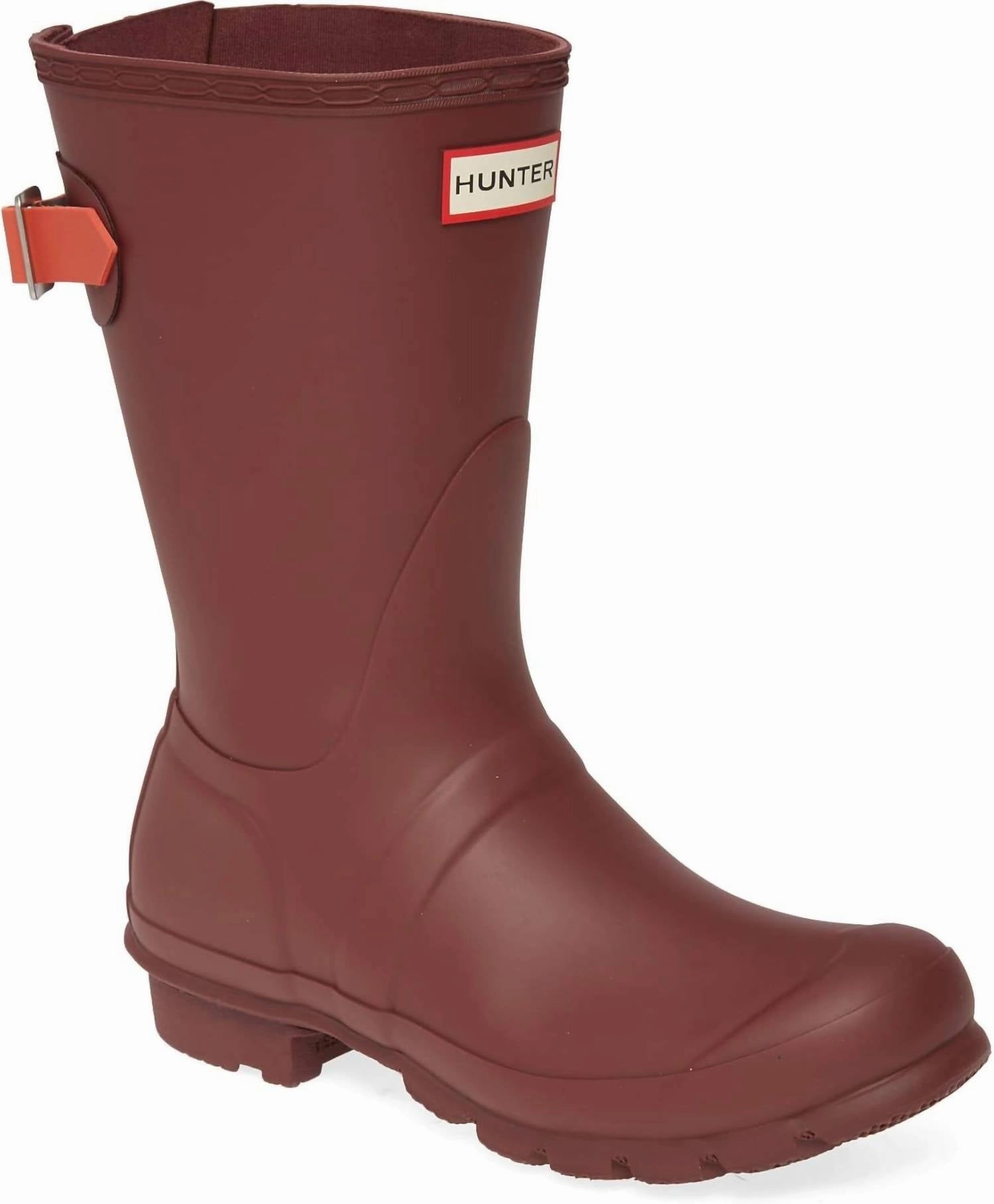 Women's Original Short Back Adjustable Rain Boot In Rumbling Red/siren Every Condition