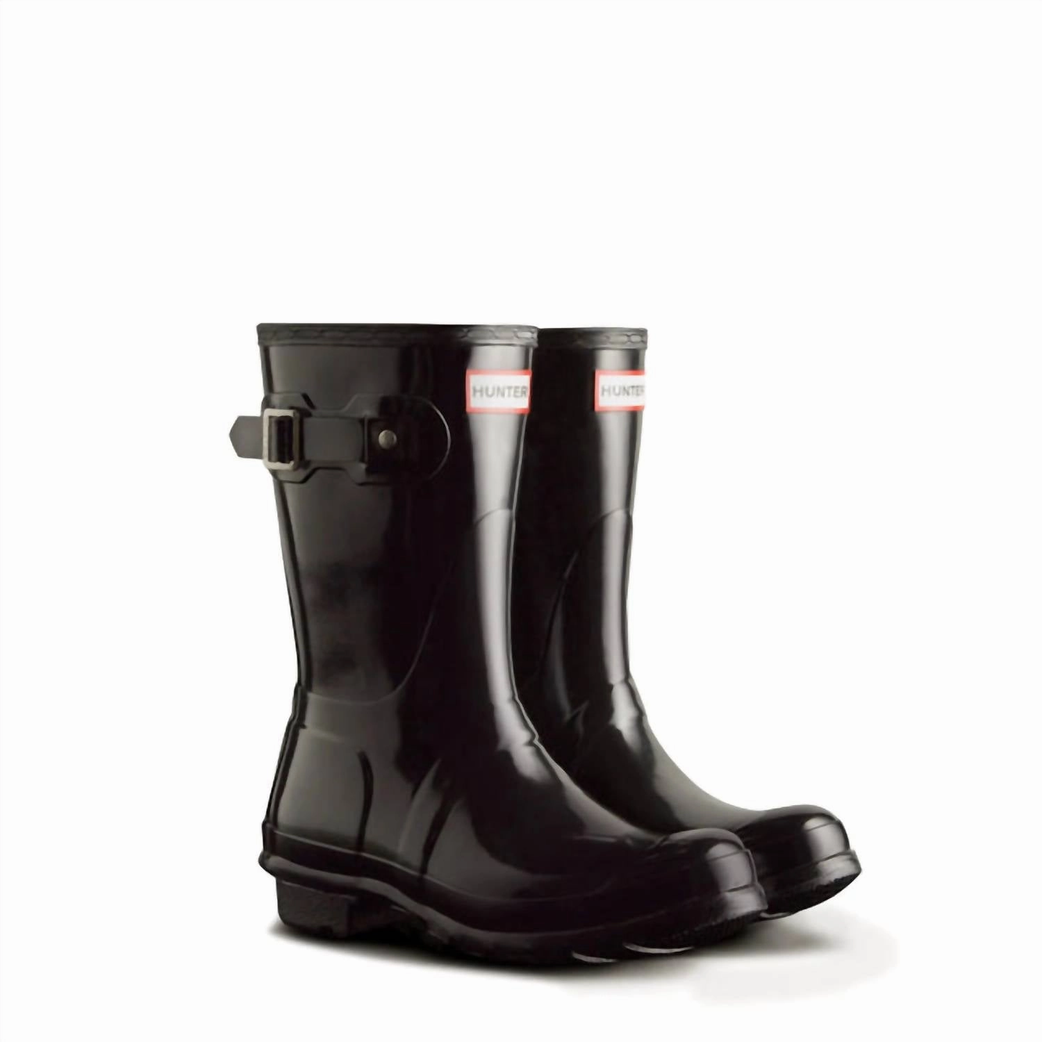 Reinforced Utility Style Women's Original Short Rain Boots In Black Gloss
