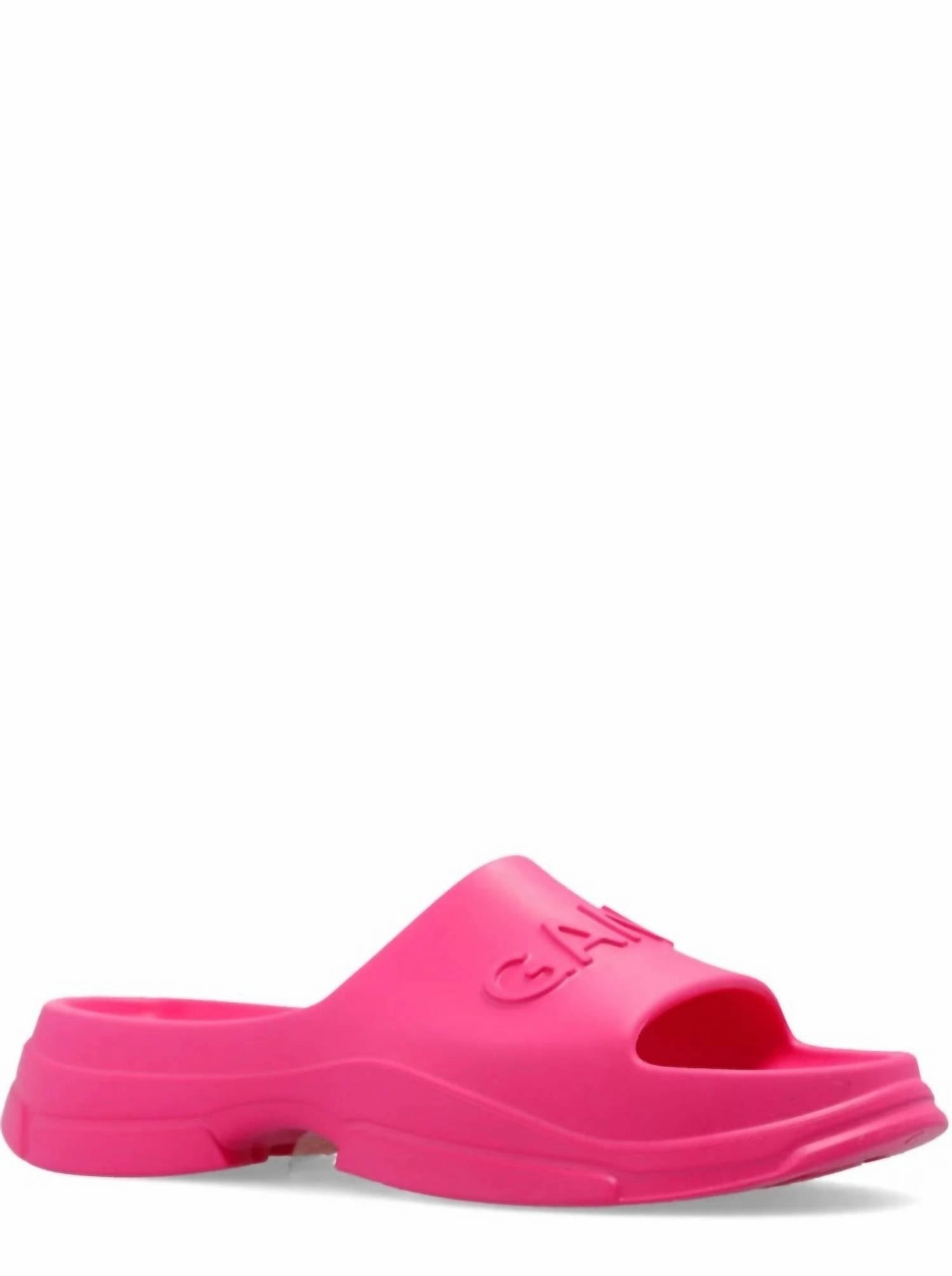 Women's Pool Slide Sandals In Shocking Pink UV resistant
