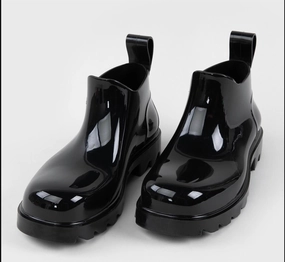 Women's Rain Boots In Black Suede Stable Ankle Durable Shell Adventure Journey