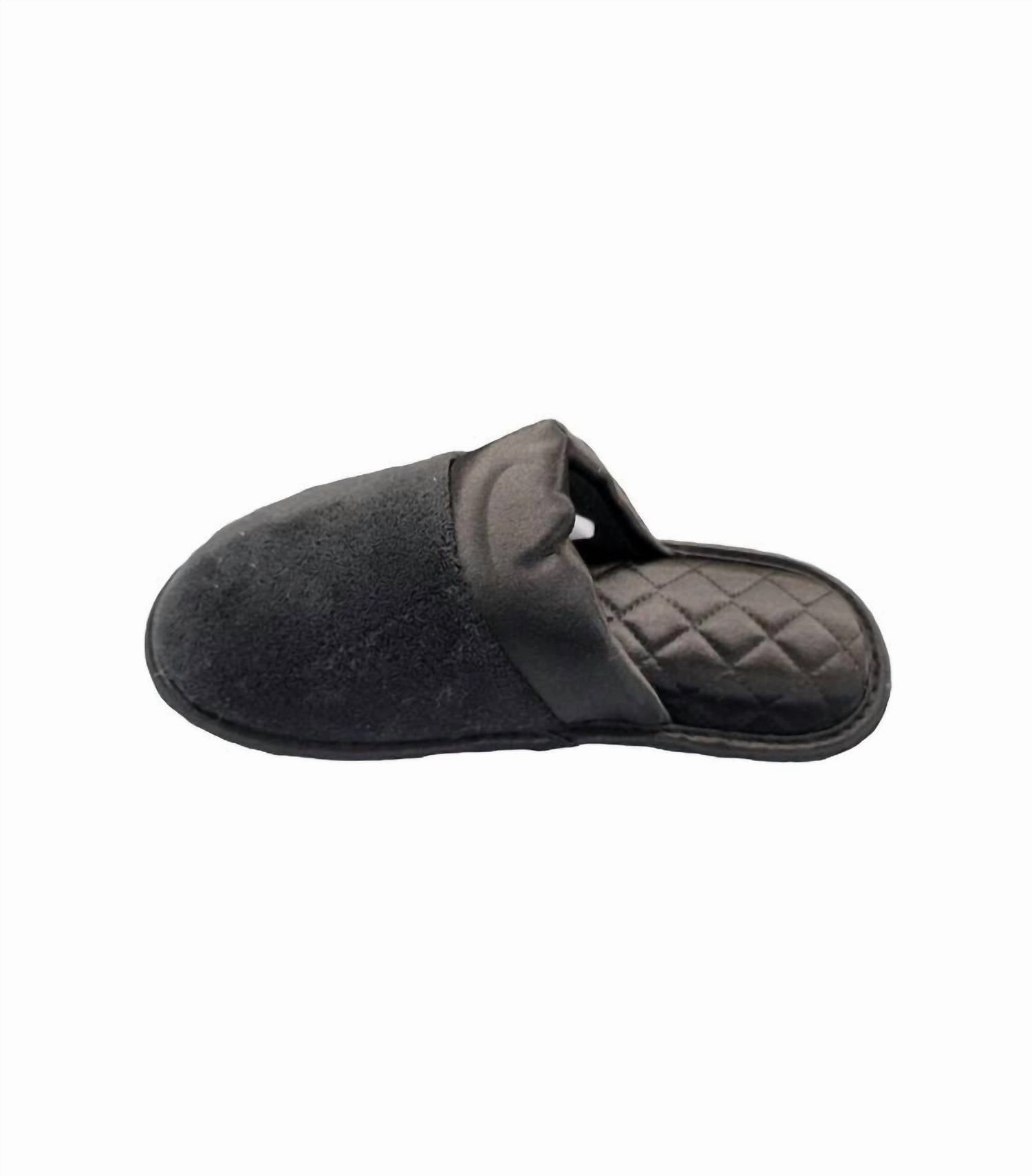 Women's Recycled Microterry And Satin Eco Clog Slipper In Black Water-Friendly