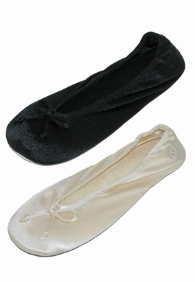 Women's Satin Classic Ballerina Slippers (Pack of 2) Sustainable Material Casual Comfort Slides
