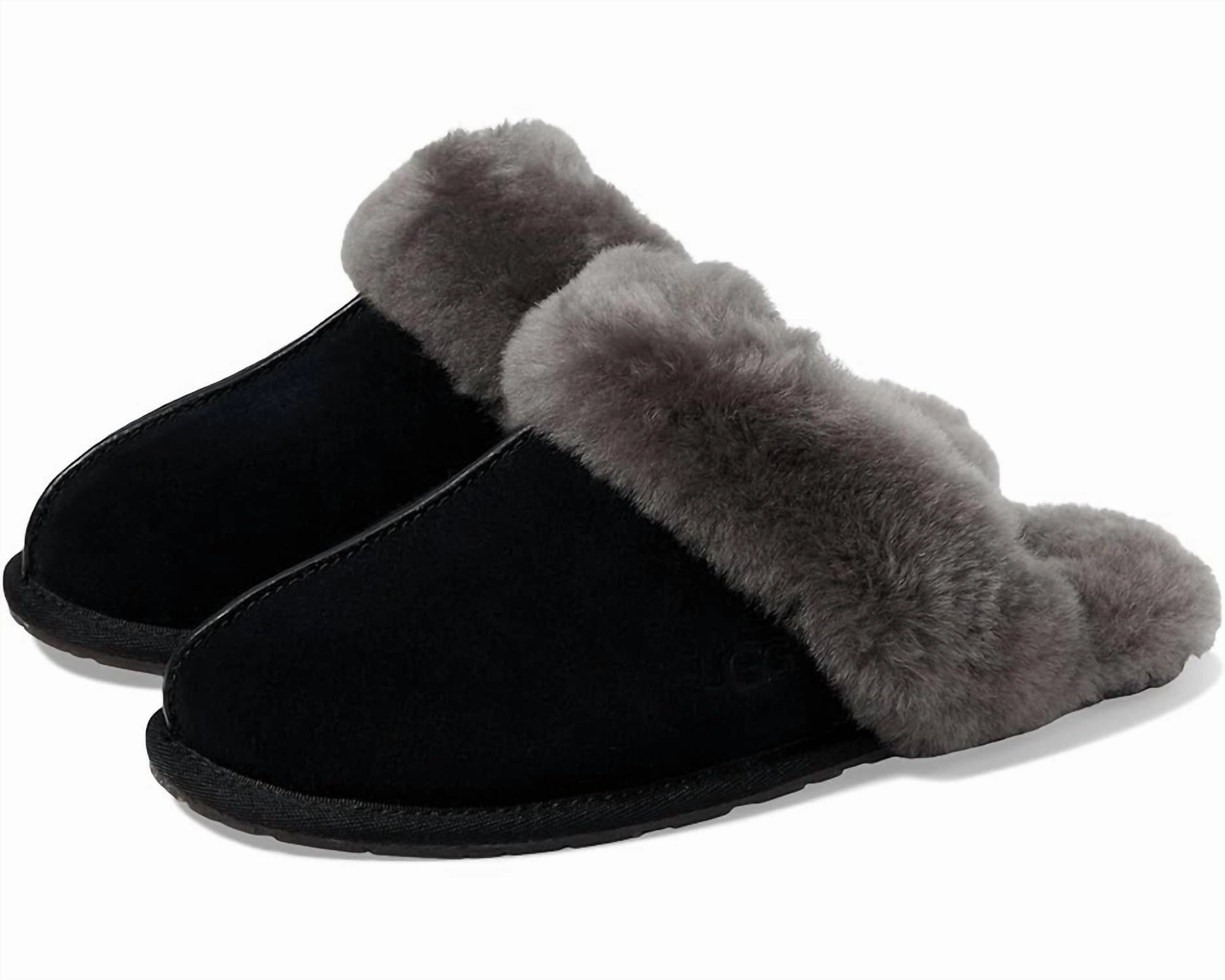 Comfort footbed Women's Scuffette In Black/grey