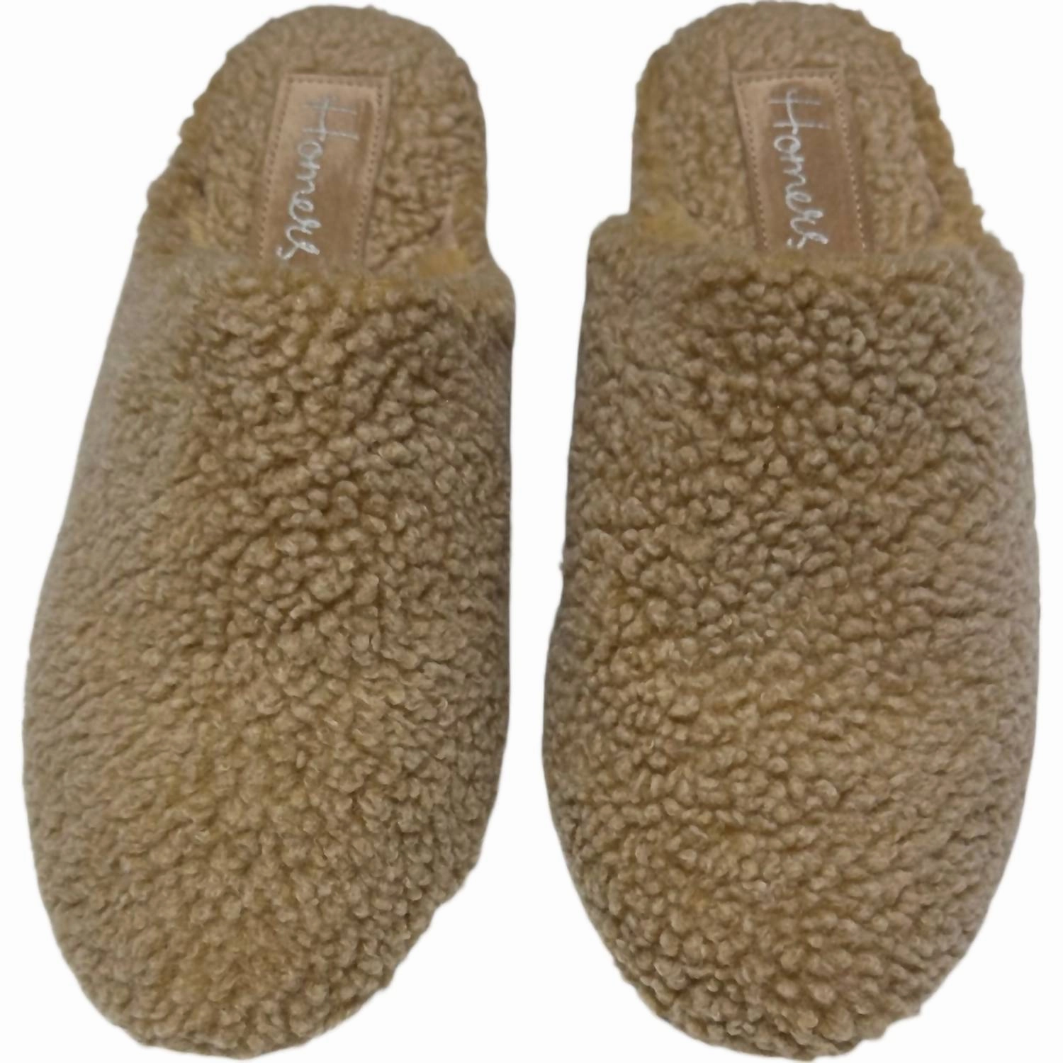 Women's Shearling Slippers In Tan Easy Sandals Elastic