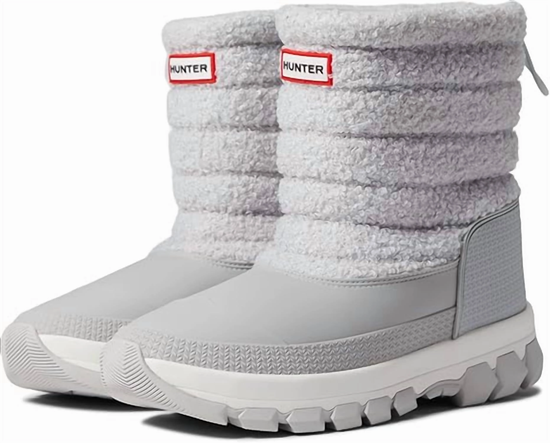 Women's Sherpa Snow Boot Short In Frosted Grey Rugged And Durable Anti Slip