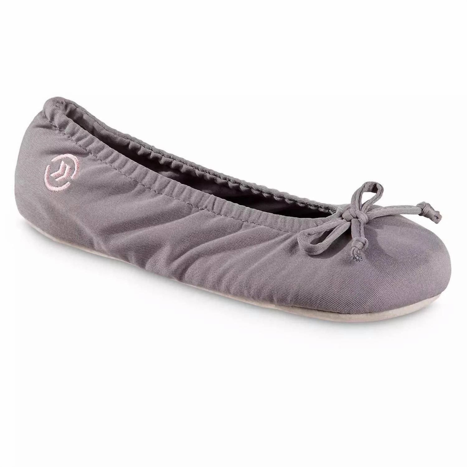 Low Top Outdoor Comfort Women's Stretch Satin Eco Comfort Ballerina Slipper In Ash