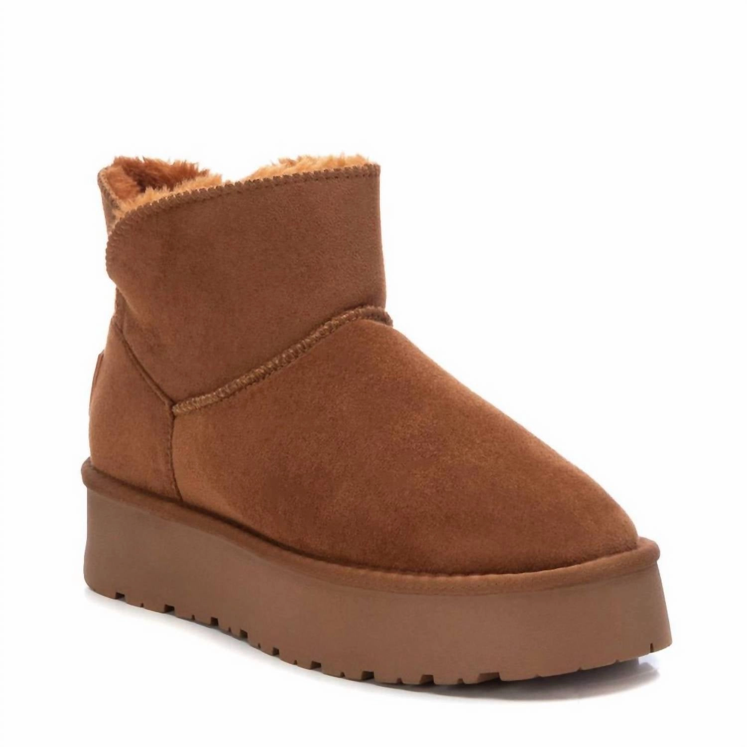 Women's Suede Winter Boots In Camel Tough Terrain Stable Support Rainy Days