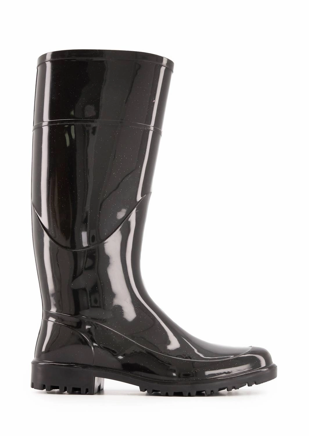 Women's Tall Rain Boots In Black Reinforced Form Night Travel