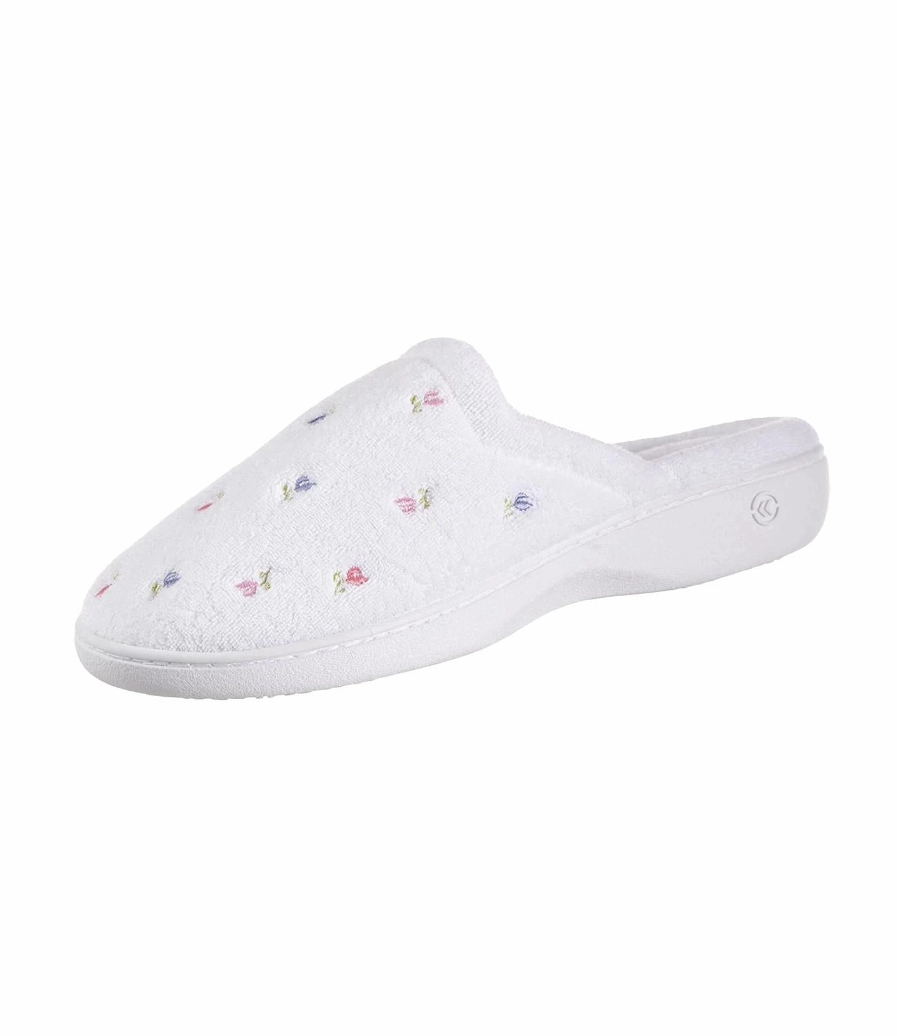 Breathable Linings Reflective Women's Terry Slip On Clog Slipper In White