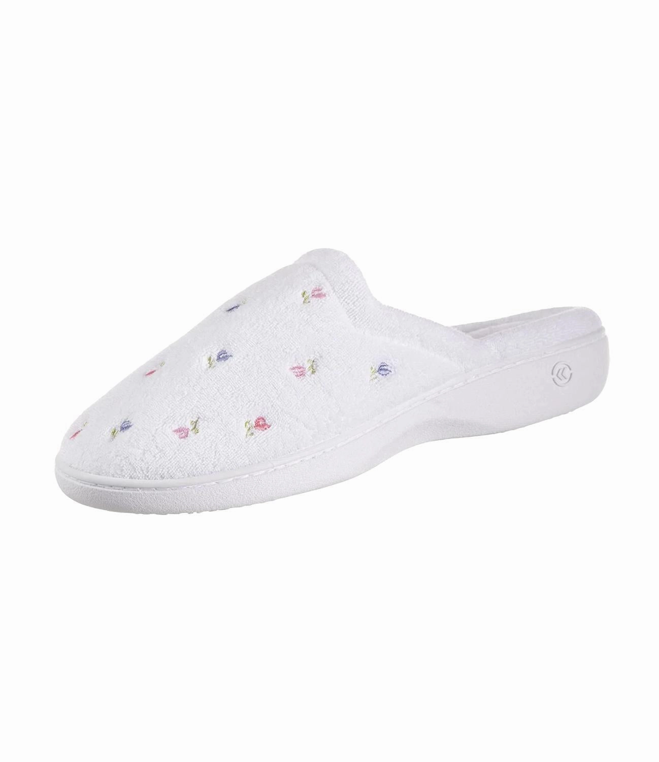 Fashion Forward Women's Terry Slip On Clog Slipper In White