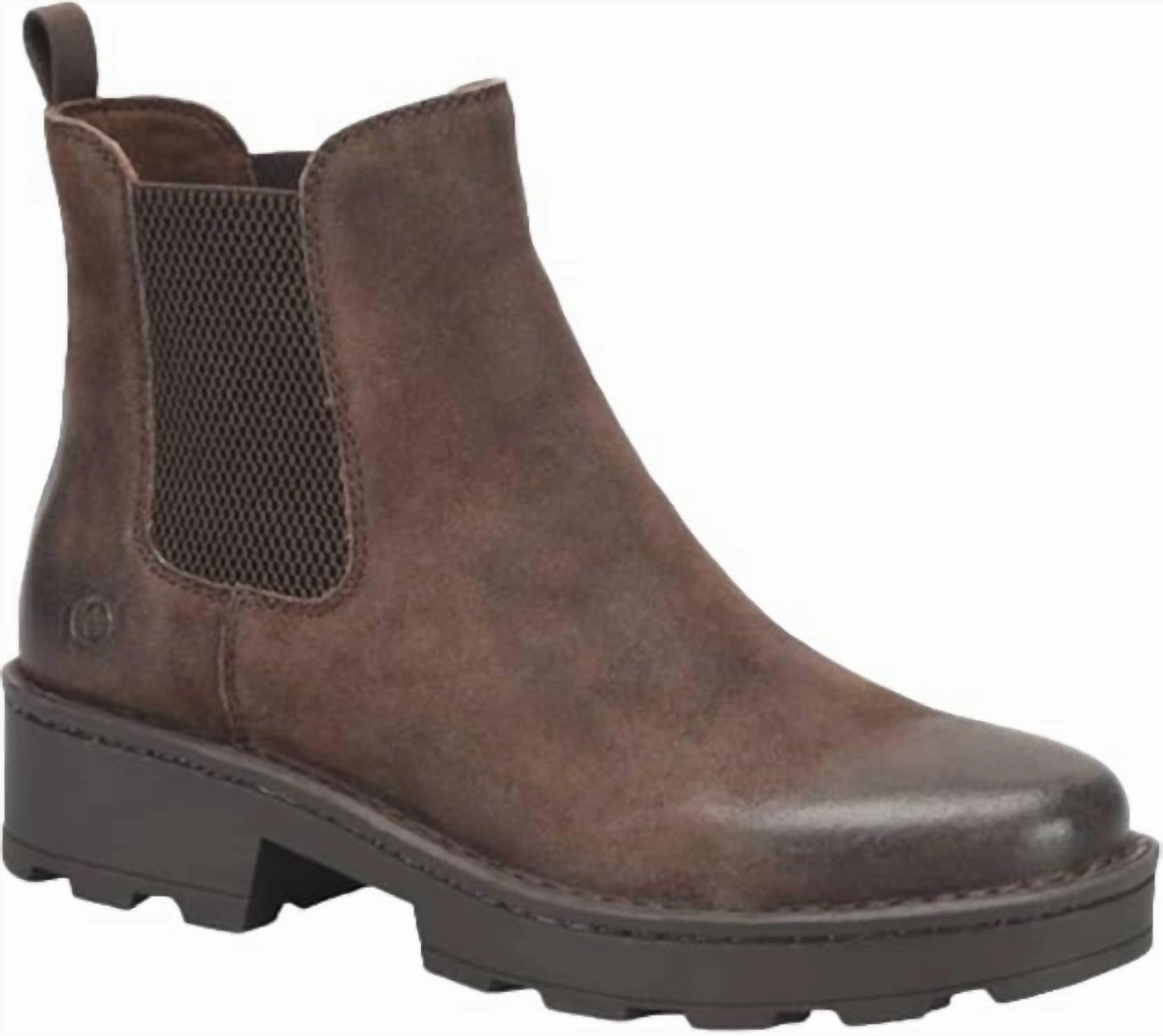 Women's Verona Bootie In Dark Brown Slip Resistant Rainy Day Commuter