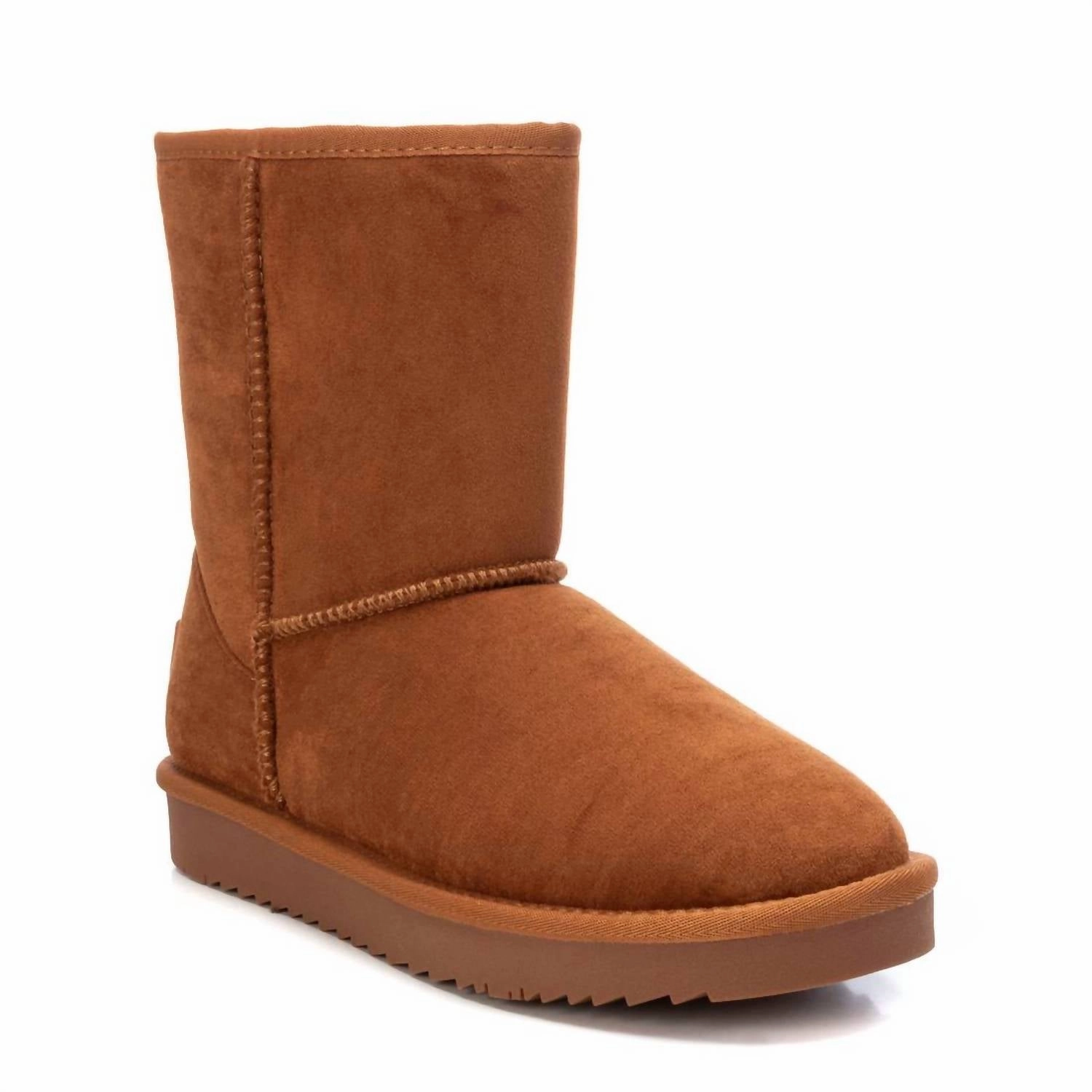Suede Zip Edge Women's Winter Boots In Camel