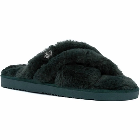 Womens Criss-Cross Man Made Slide Slippers Relax Shoes