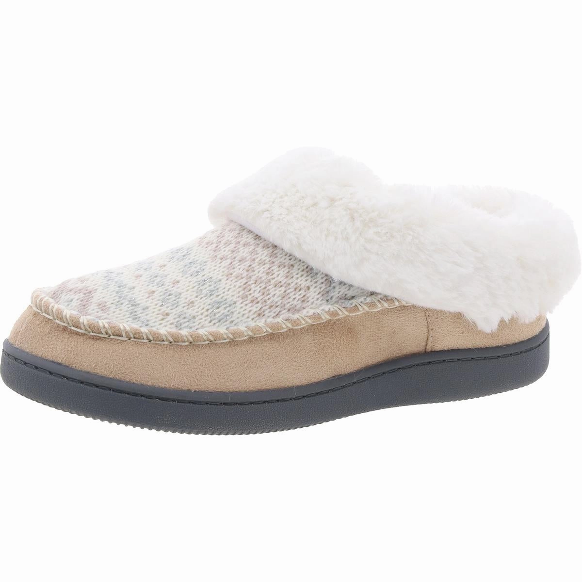 Relaxing Fit Shoes Womens Faux Fur Lined Faux Suede Scuff Slippers