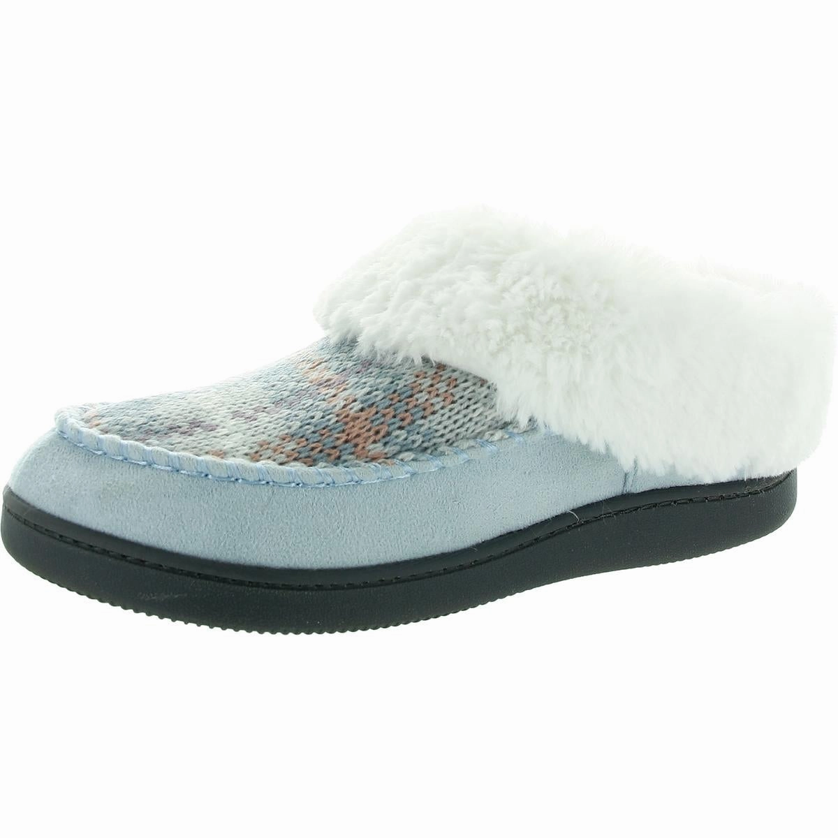 Womens Faux Fur Lined Faux Suede Scuff Slippers Chill Fit Footwear Workout