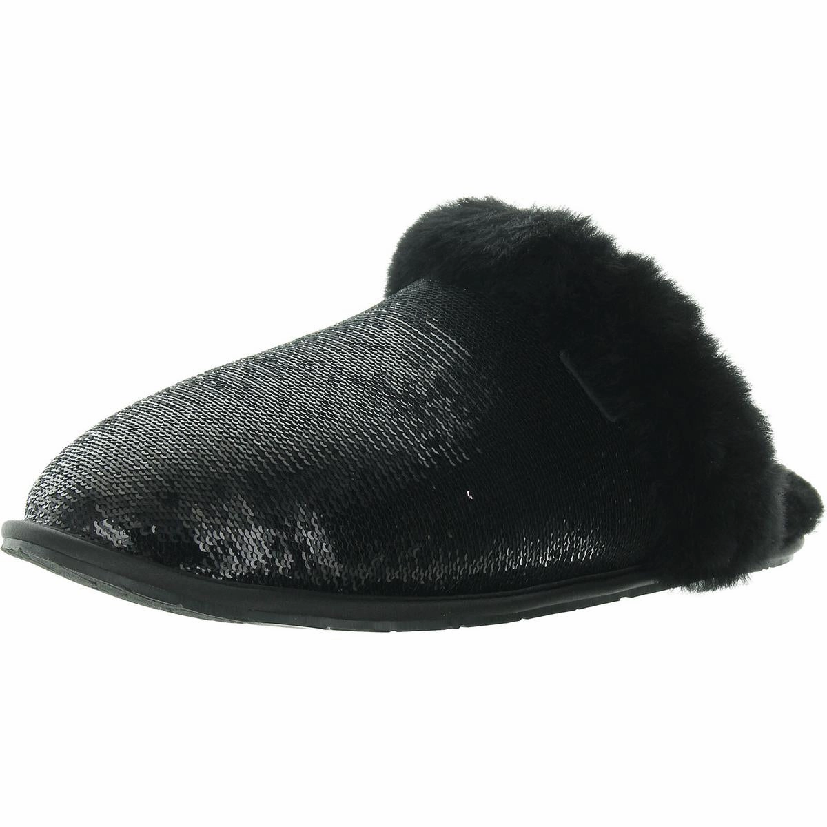 Womens Faux Fur Lined Manmade Slide Slippers Perfect for Travel