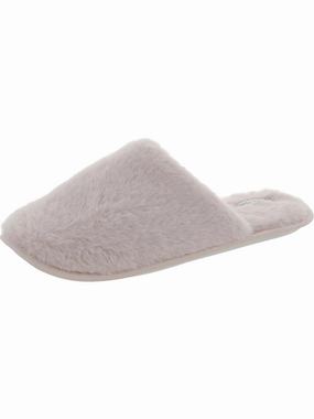 Adjustable lacing Womens Faux Fur Slip On Slide Slippers