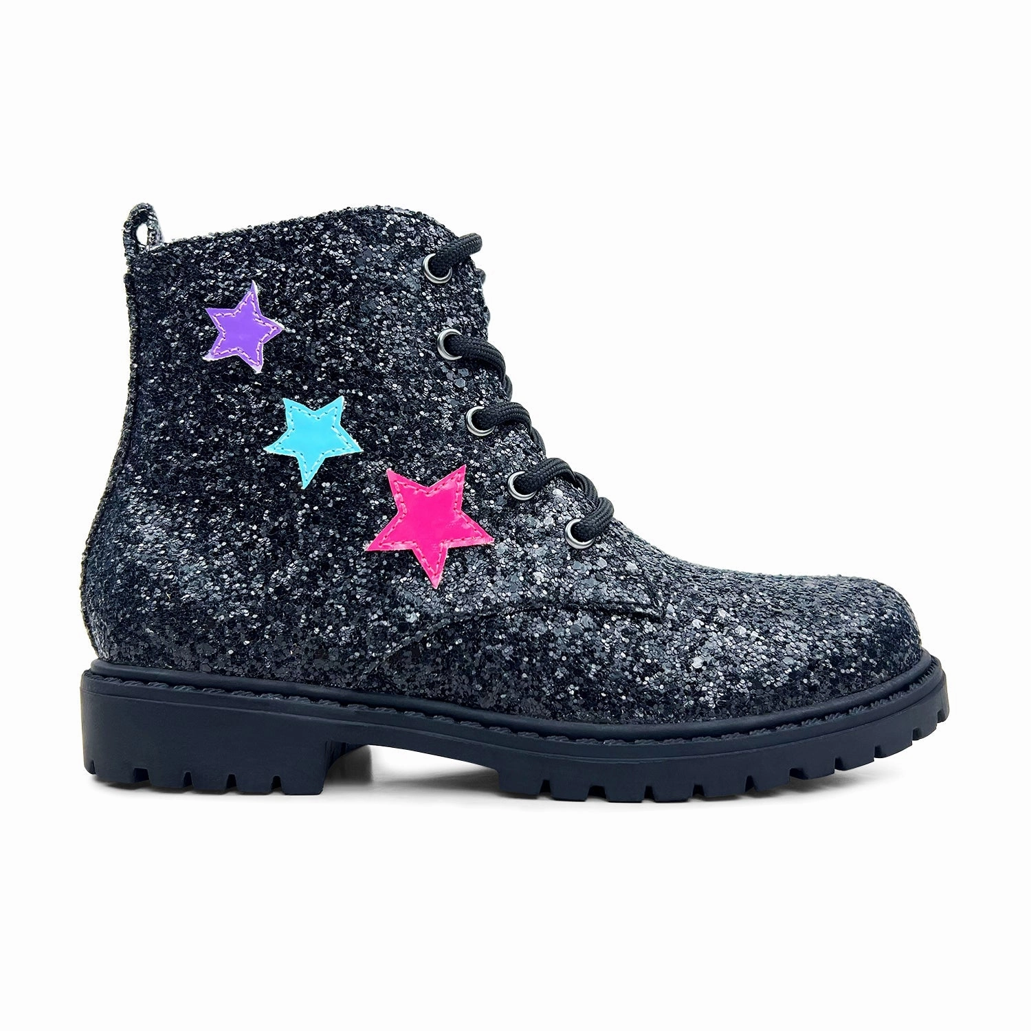 Luggage Ready Eco Material Nature Lover Miss Christie Boot in Black Glitter - Kids