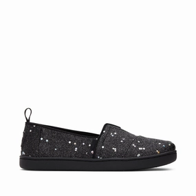 Youth Alpargata Black Cosmic Glitter Kids Shoe Comfortable Support