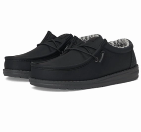 Youth Wally Classic Shoes In Black & Charcoal Comfort Cushion Technology Eco Wear