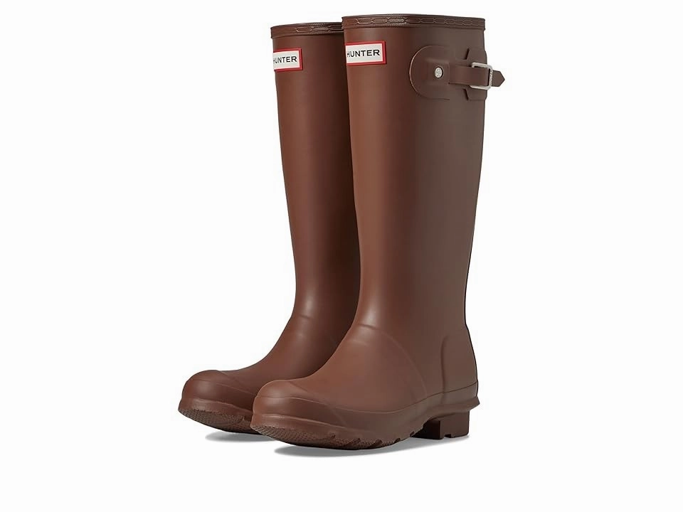 Hunter Original Classic Rain Boots Kids Brown Knee High Round Toe JOBB657 Cushioned Step Functional Minimalist